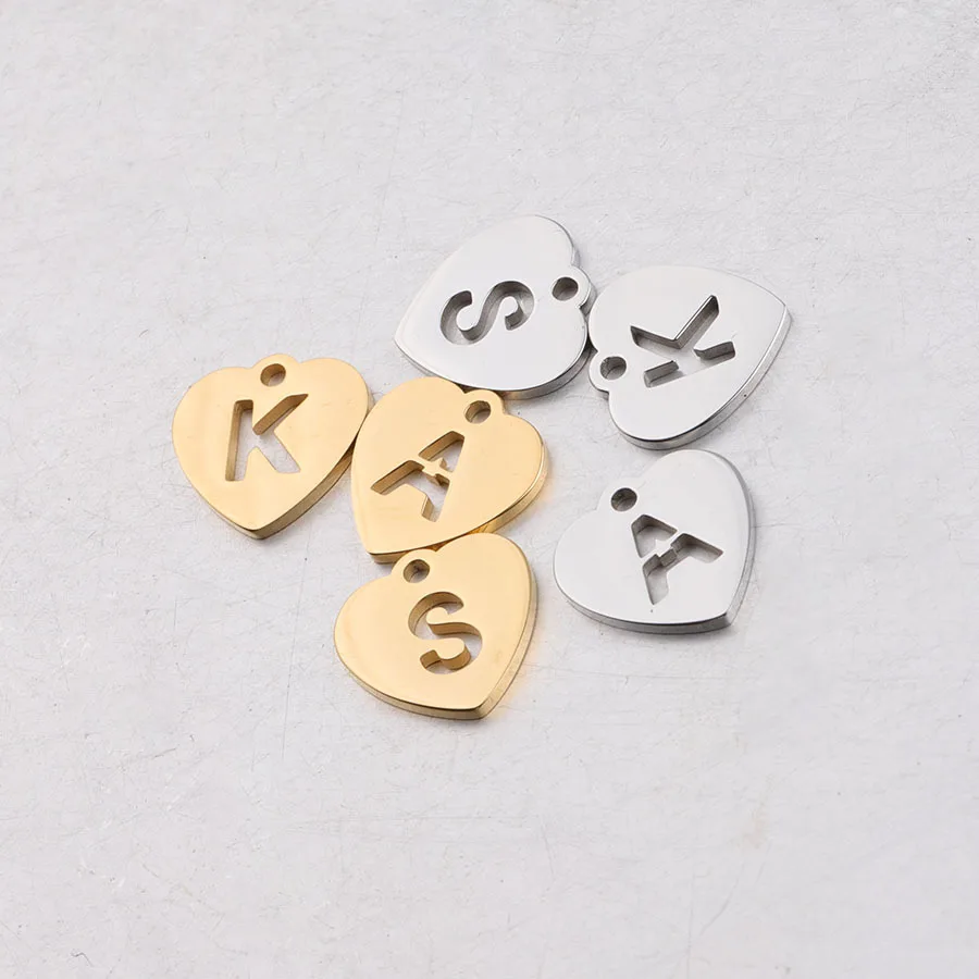 5 шт./Партия DIY из нержавеющей стали модные зеркальные полированные полые буквы кулон Разъем Шарм фурнитура ювелирные аксессуары для рук
