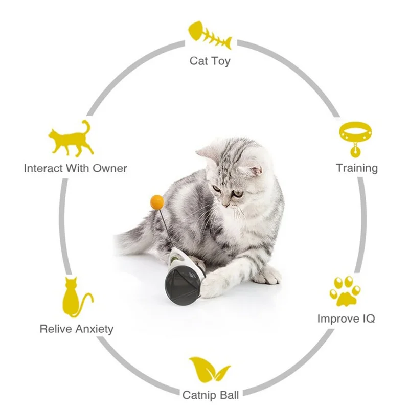 

Tumbler Swing Toys for Cats Kitten Interactive Balance Car Cat Chasing Toy With Catnip Funny Pet Products