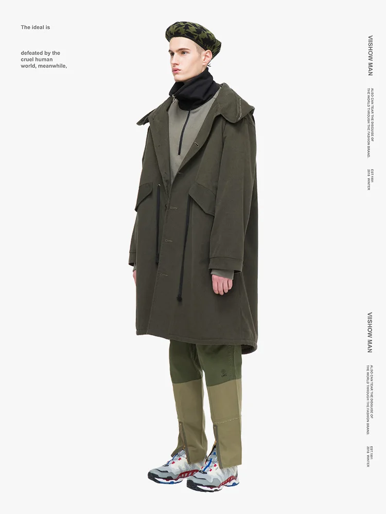 VIISHOW мужская зимняя куртка Брендовое зимнее пальто одежда 2018 однотонная парка