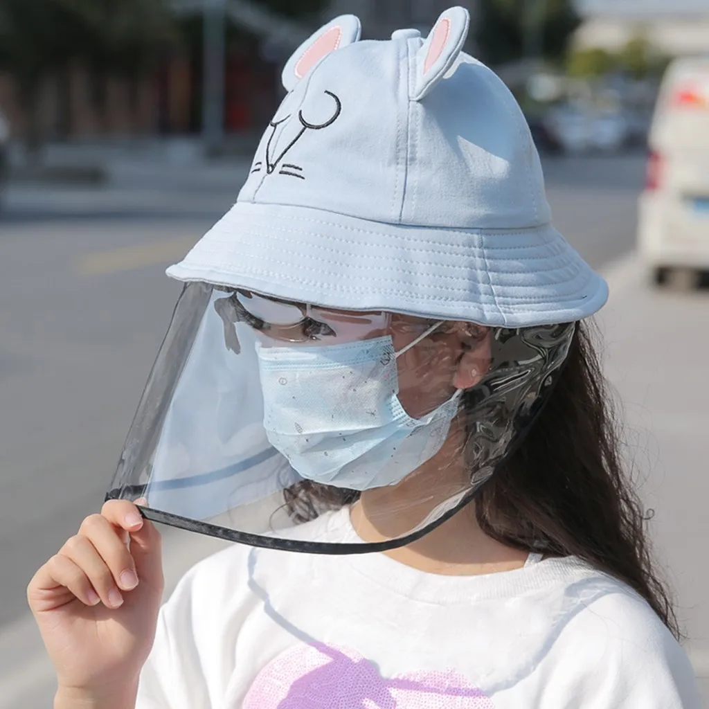 Защитная шапка с защитой от капель мультяшная детская Рыбацкая для раковины