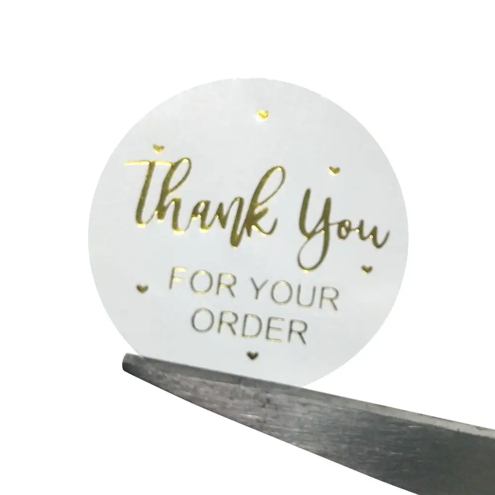 

500pcs 1inch Stickers Thank You Stickers Labels Clear Gold Foil For Wedding Pretty Gift Cards Envelope Sealing Label Sticker