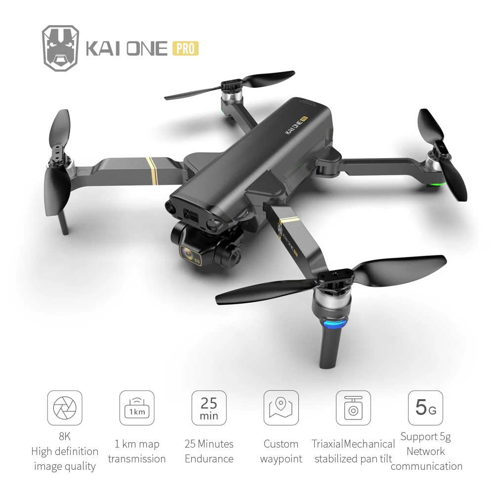2021 New Kai 1 PRO Drone Folding GPS Four-axis Drone Brushless Three-axis Mechanical Gimbal 8K HD Aerial Remote Control Aircraft