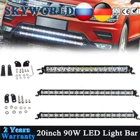 slim light bar 90w 20inch spot combo offroad led bar single row driving lamp 12v 24v for jeep truck 4x4 niva lada 4wd tractor