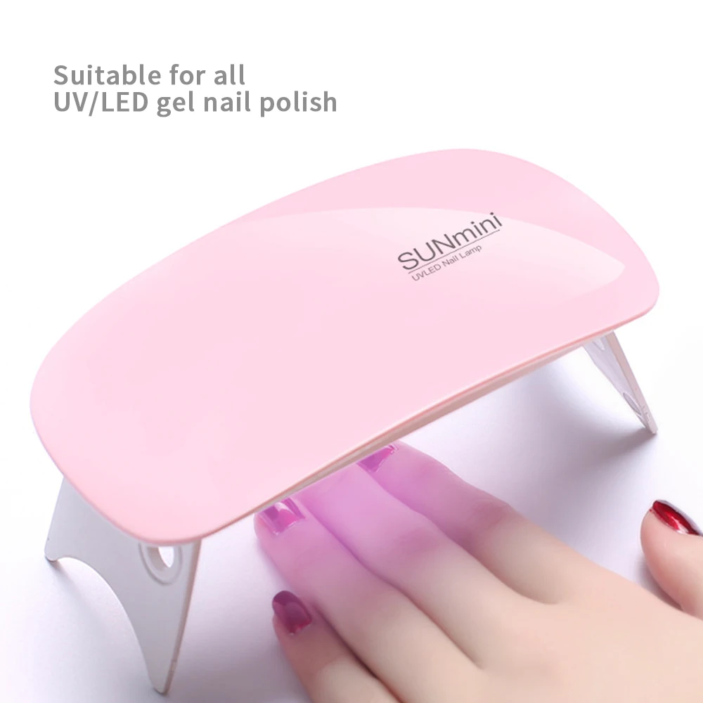 

Nail Lamp 6w mini Nail dryer white pink uv LED lamp Portable usb interface Very convenient for home use