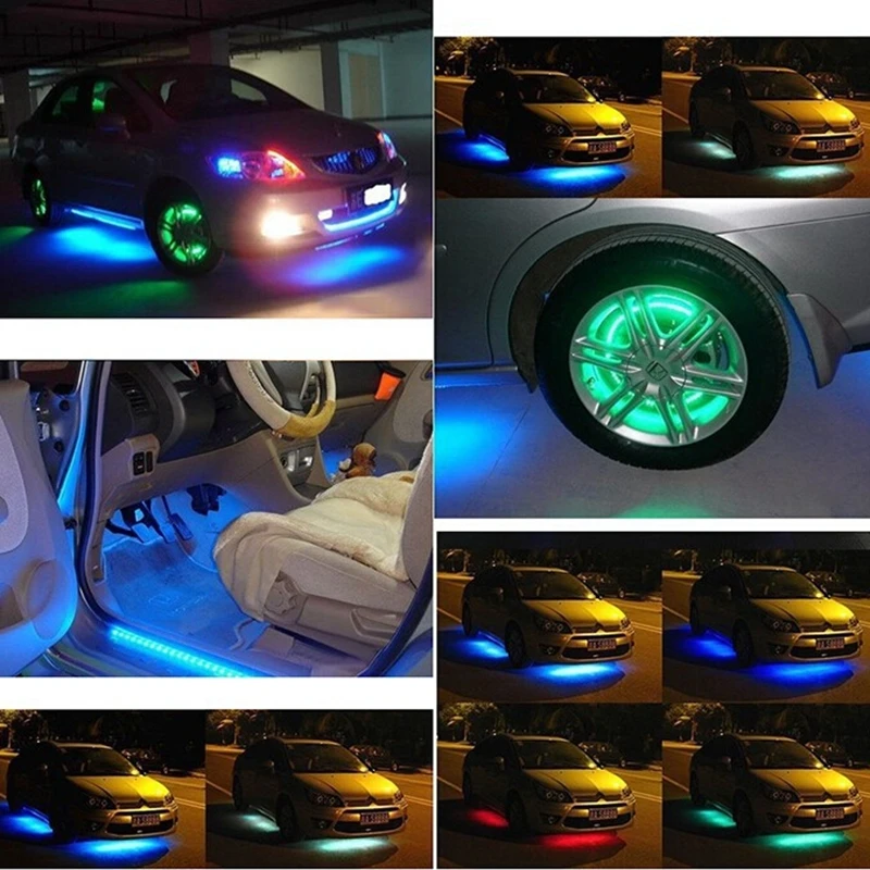 2X 24 см супер порошок Авто декоративная Гибкая Светодиодные ленты высокомощный