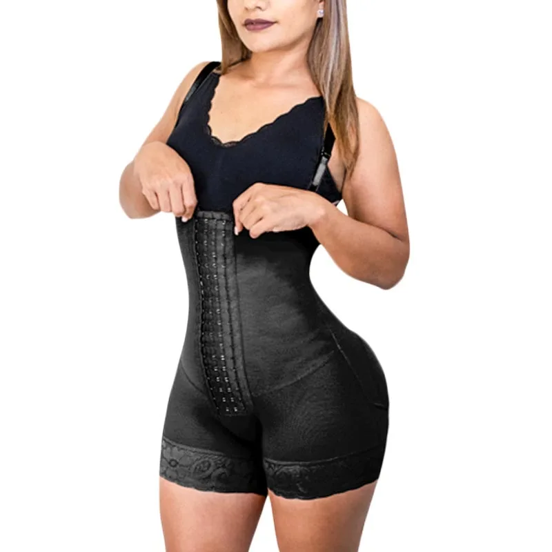 Shapewear Women Waist TrainerShort Girdle 4 Lines High Compression Fajas Colombianas Post Surgery Clasps Butt Lifter Straps