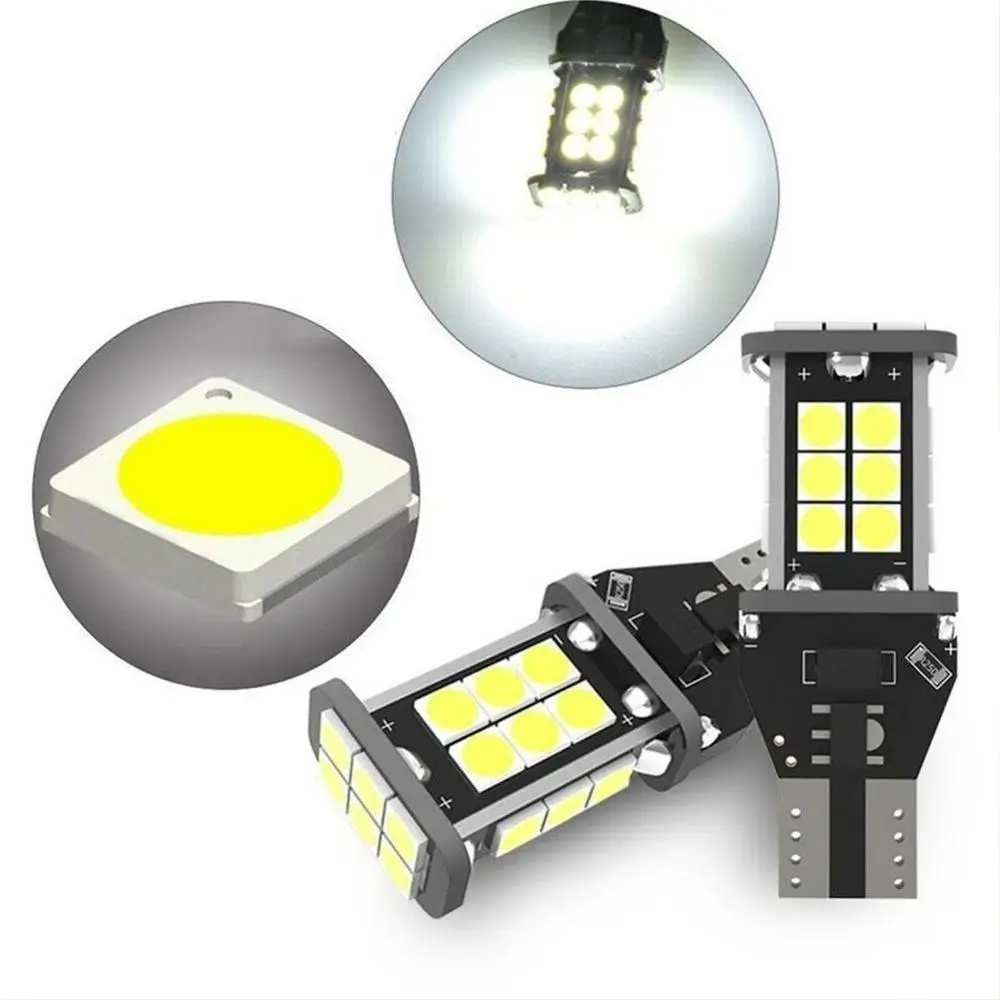 2 шт. T15 W16W 921 912 супер яркий 1200Lm 3030 SMD СВЕТОДИОДНЫЙ CANBUS без ошибок OBC автомобильный резервный фонарь лампа Хвостовая лампа ксеноновая белая