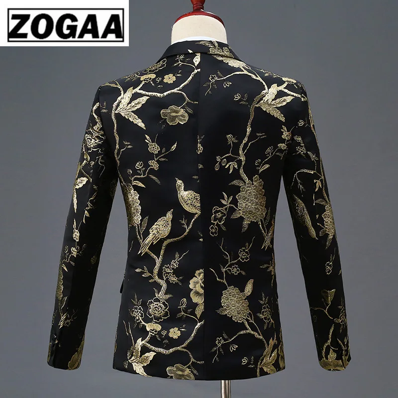 ZOGAA Новый дизайн Мужская Стильная Вышивка Королевский синий зеленый красный