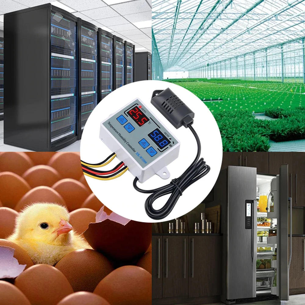 Двойной цифровой Температура регулятор влажности Домашних Холодильников