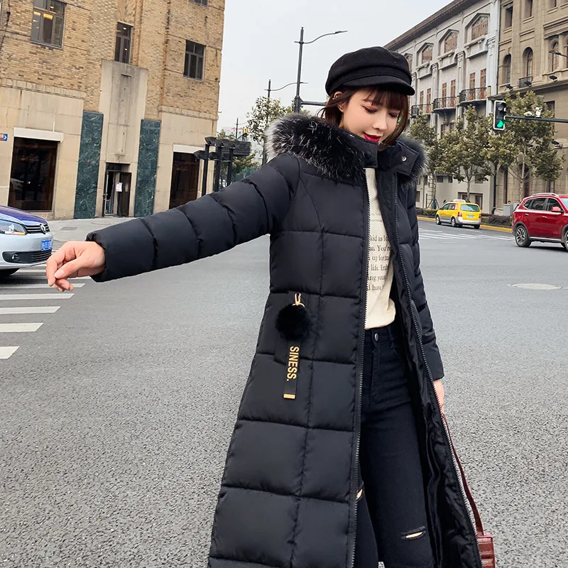 Горячая Распродажа новинка Длинная женская повседневная куртка зимняя длинная