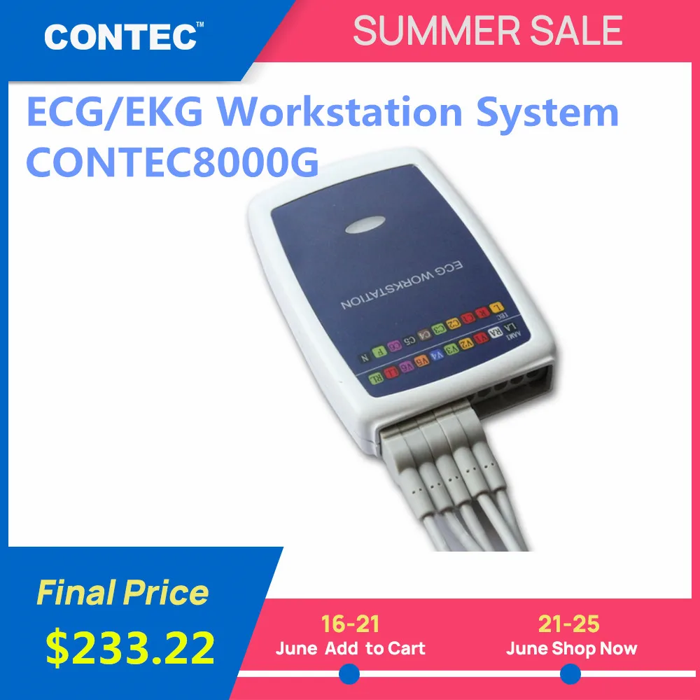 Contec производитель доставка Contec8000G многофункциональная ПК ECG/EKG рабочая станция