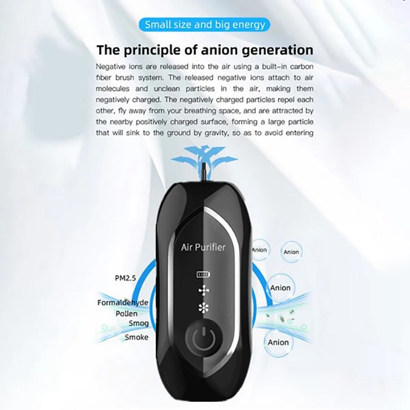 

Air Purifier Portable, Personal Necklace USB Rechargeable Air Cleaner, Mini Ionic Purifier Wearable for Home Car