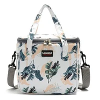 7l flower thermal bag oxford waterproof beach cooler camping ice bottle food lunch box thermo insulated bag