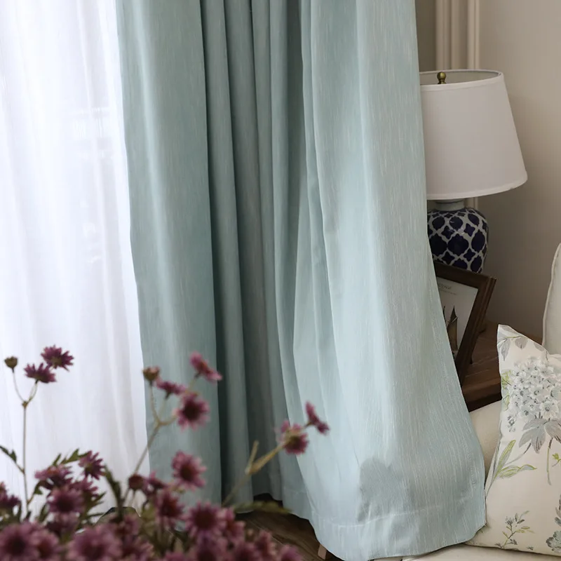 Простой Стиль розовый льняной ткани номер Декор шторы для окон сплошные оконные