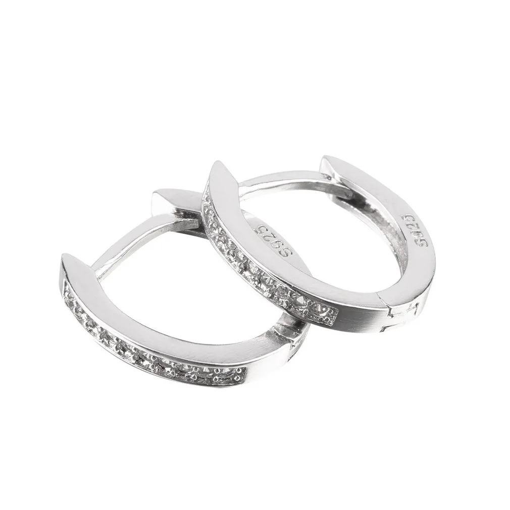 

New Unisex Elegant Single-row Ear Ring Hoop Earing Stud Jewelry Charm Special Gift