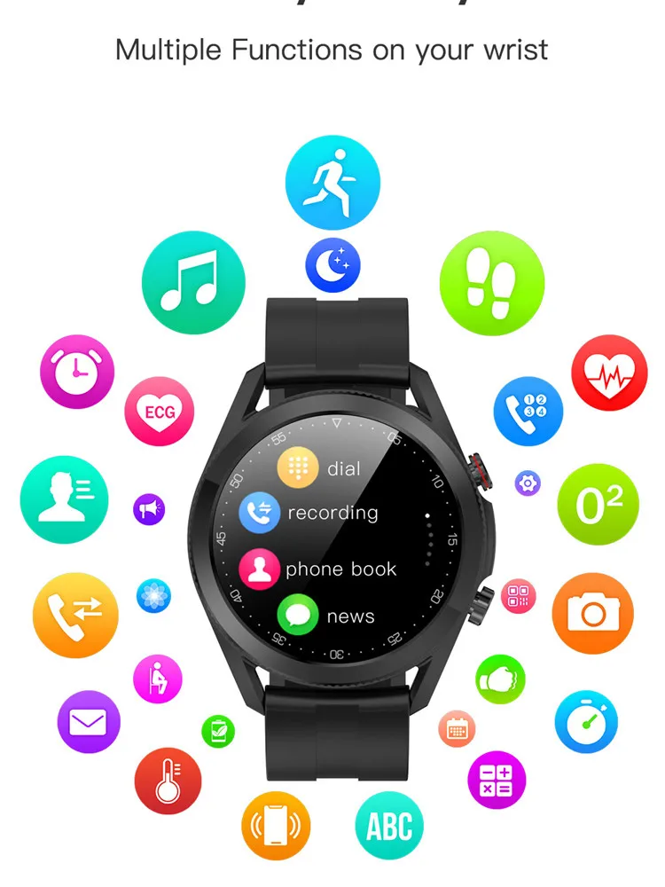 

L19 PPG+ECG Smart Watch Men Bluetooth Call Music Play Sports Smart Watchs Fitness Tracker Smartwatch 2021 For Android IOS