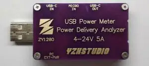 YZXstudio ZY1280 USB напряжение тока Емкость Быстрая зарядка QC4 PD3.0 MFI PPS тест