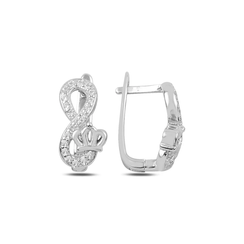 

Silverlina Silver Zircon Cubic Zirconia Eternity J Earrings
