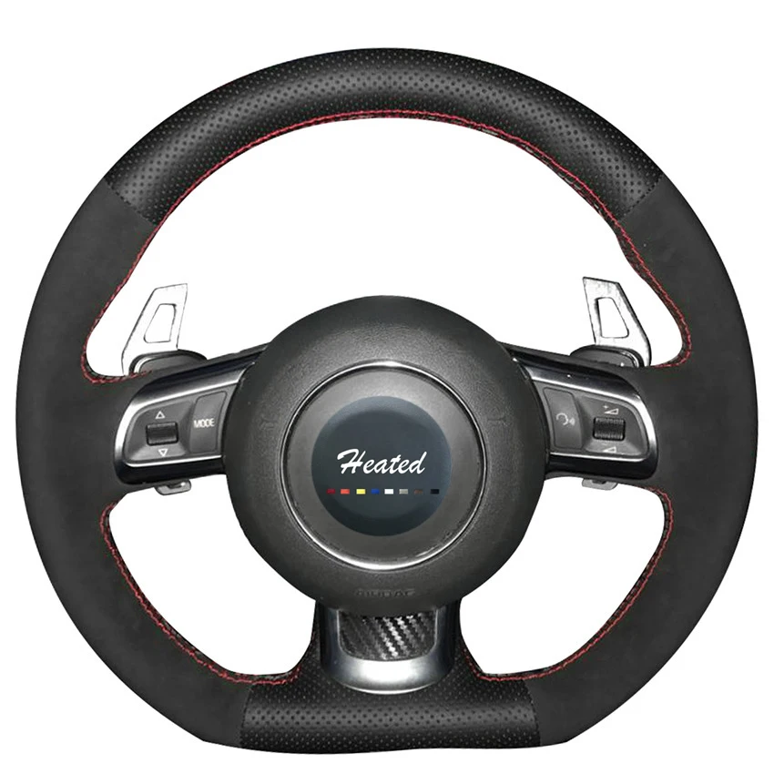 Прошитый чехол рулевого колеса автомобиля из замши и кожи для Audi TT 2008 2013 оплетка