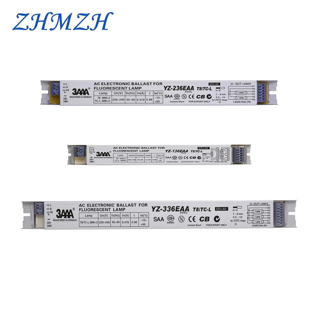 ZHMZH 3AAA YZ-136EAA YZ-236EAA YZ-336EAA 220V 1*36W 3*36W T8 Электронный балласт для люминесцентной лампы рекламного светового ящика.