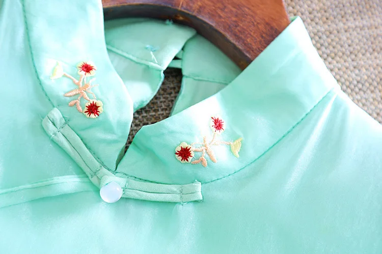 Высококачественное летнее женское платье Ципао из органзы в китайском стиле