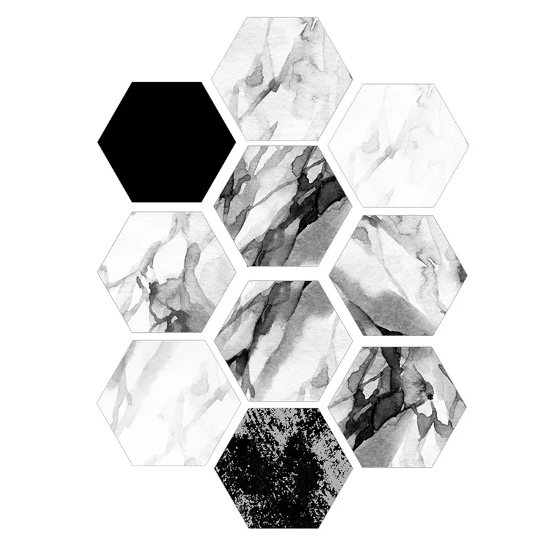 Room Tile Sticker Home Anti slip 10 Pcs/set Creative Hexagon Bathroom Convenient |