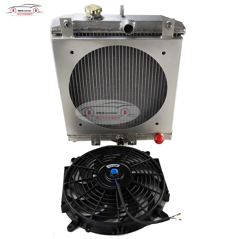 EK3 B16 B18 MT 3PCS 2 ряда 28/32 мм в/из трубы Алюминий радиатор 92-00 для Honda Civic EK, D15 D16 B16 B18 радиатор+ вентилятор+ силиконовый шланг радиатора - Цвет: EK3 B16 B18 MT 3PCS