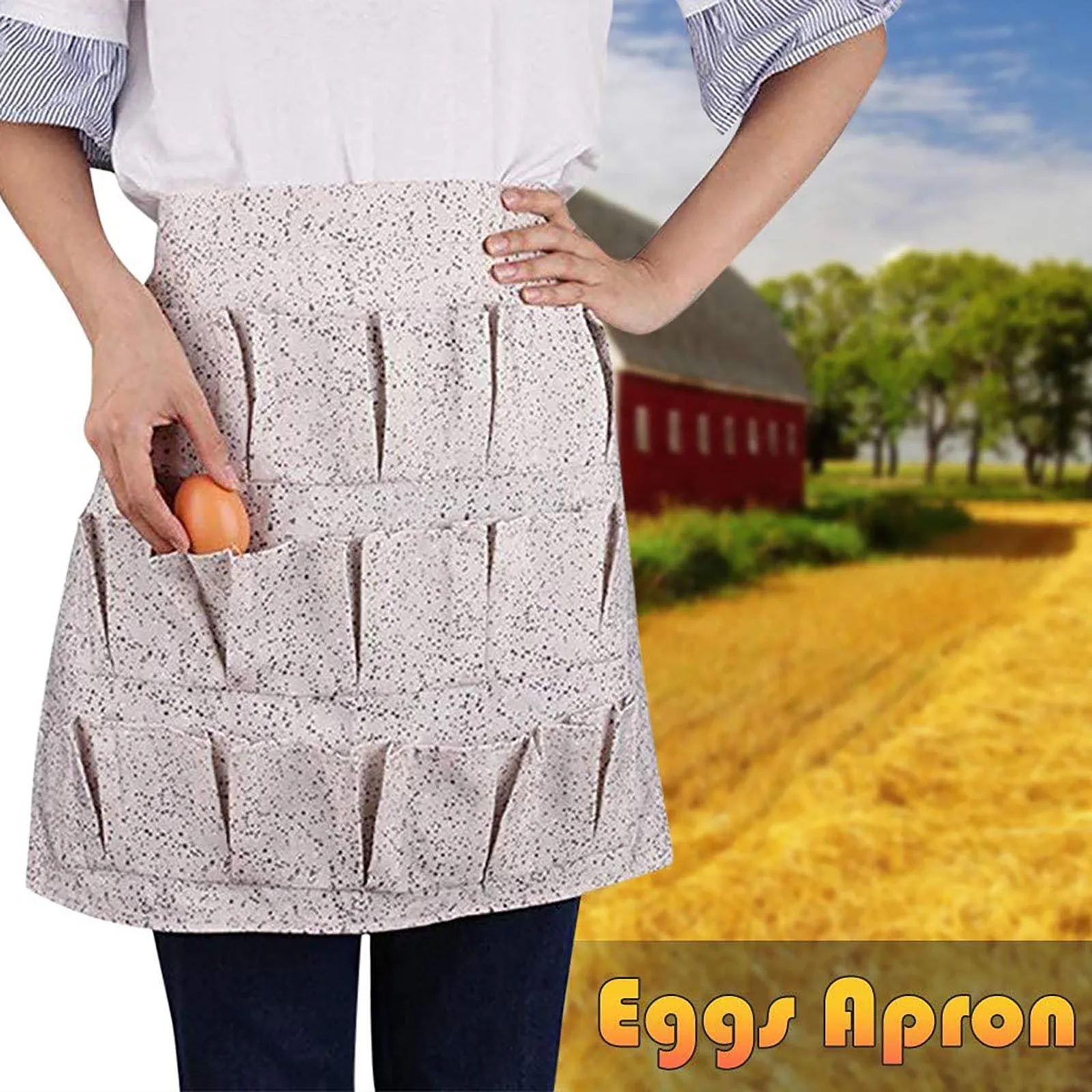 

Apron Durable Eggs Gathering Apron 12 Deep Pockets Hold Durable Refillable Breathable Gym Chicken Farmerhouse Farm Lightweight