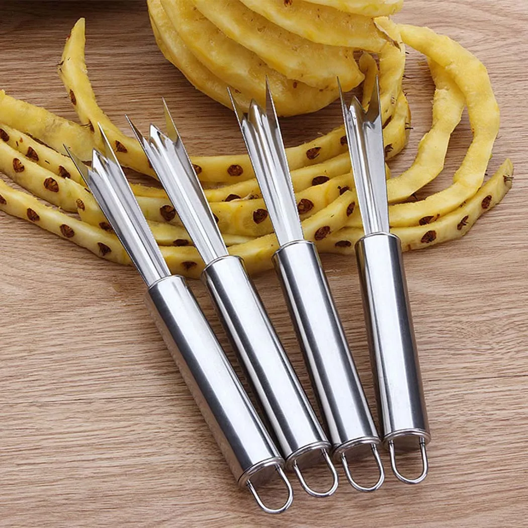

1 Pcs Pineapple Peeler Popular Commodity Stainless Steel Ready-Made Household Comfortable Handle V-Shaped Peeler Fruit Tools