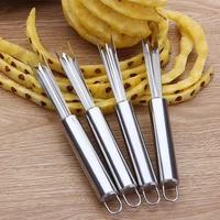 1 pcs pineapple peeler popular commodity stainless steel ready made household comfortable handle v shaped peeler fruit tools