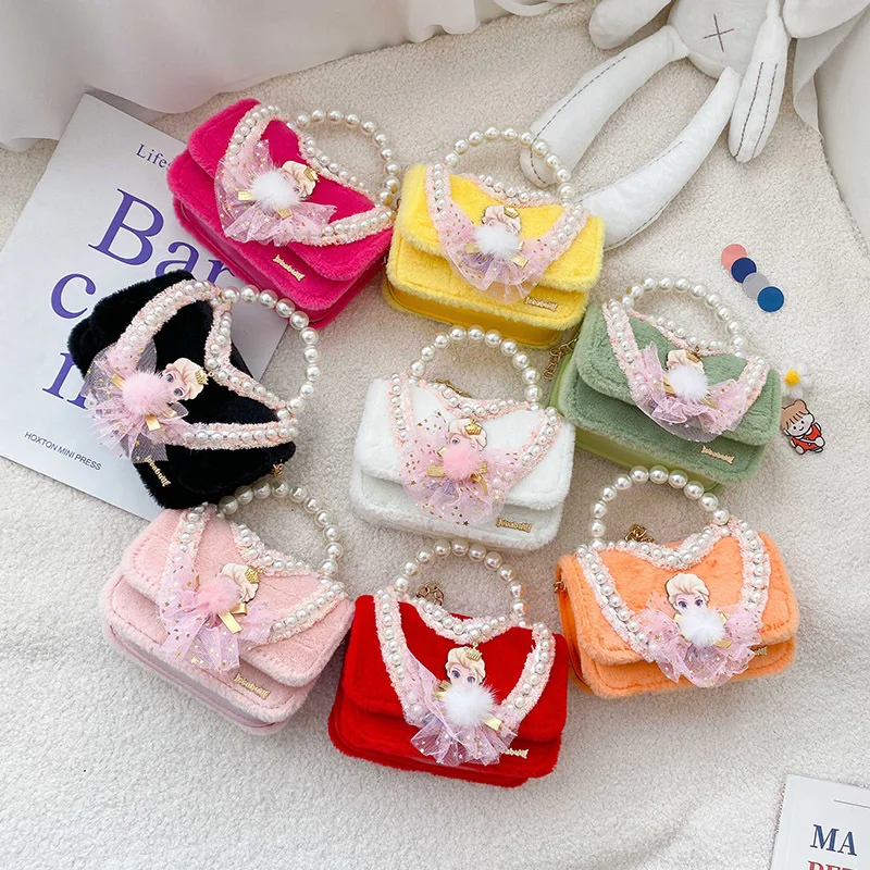 

Детские кошельки и сумочки в Корейском стиле, сумка-мессенджер для девочек принцесс, милый плюшевый Кошелек для монет, женские маленькие ве...