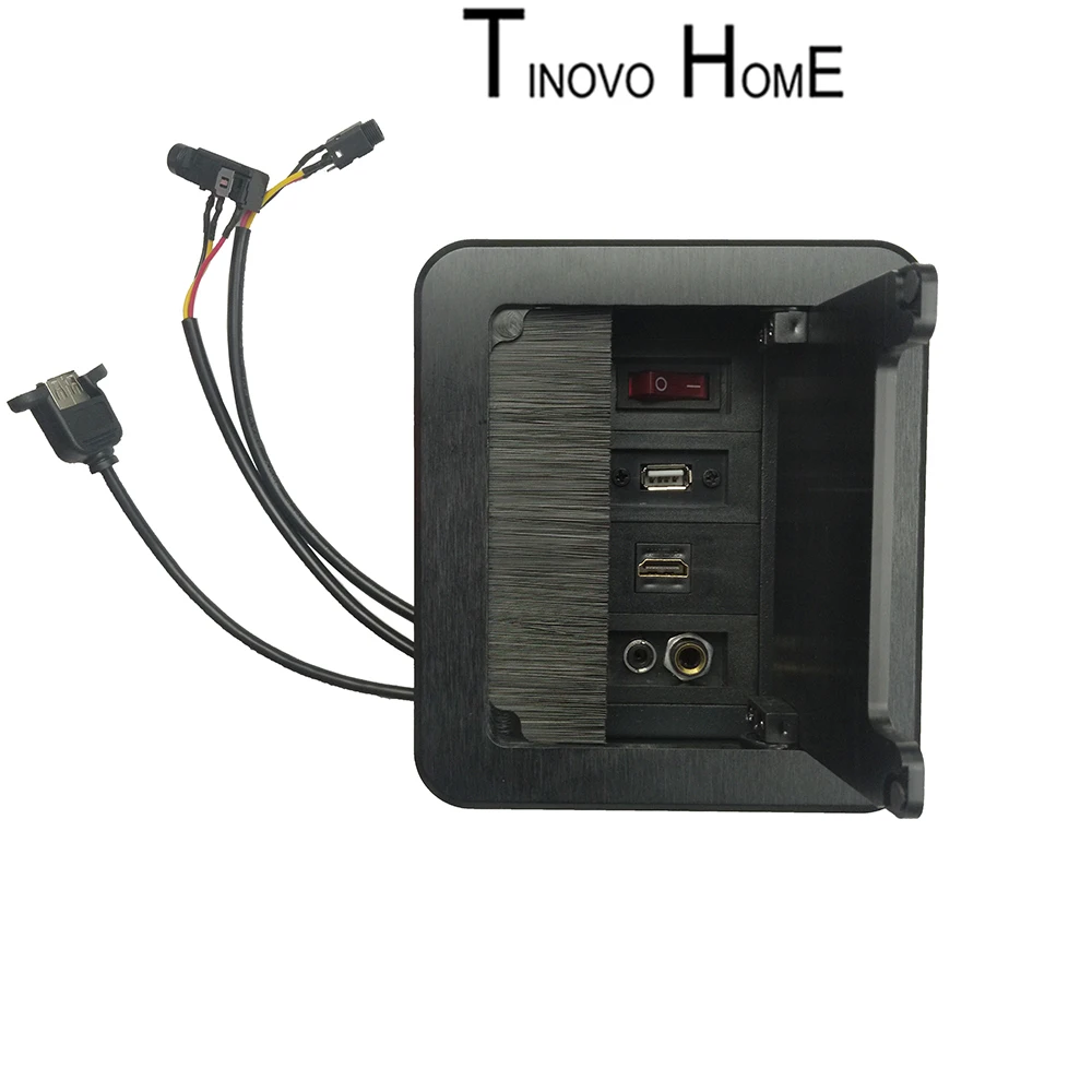 Настольная розетка из алюминиевого сплава с щеткой/мини-розетка/комбинация