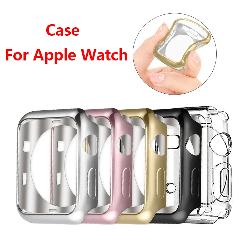 Чехол для Apple Watch Series 4 3 2 1 защита экрана 44 мм 42 40 38 м Мягкий бампер из ТПУ защитный