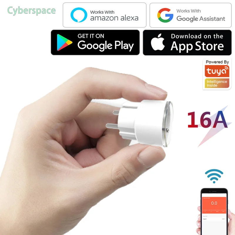 

FR Mini 16A WiFi Smart Outlet Tuya Remote Control Smart Plug Intelligent Switch Works With Google Home Alexa
