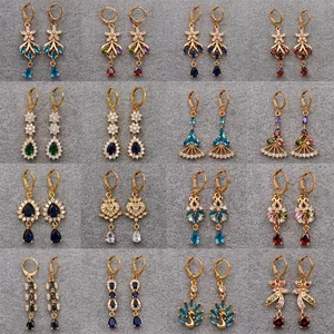 Trendy waterdrop Earrings for Women's earrings Gold Plate Dangle Earring with Zircon Jewelry wedding