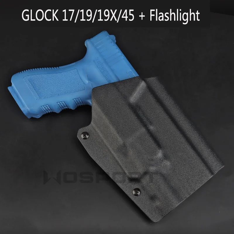 

Tactical IWB Kydex Gun Holster for Glock 17/19/19X/45 Pistol Holster TLR-1/X300/X400 Flashlight Case Waistband Concealed Carry