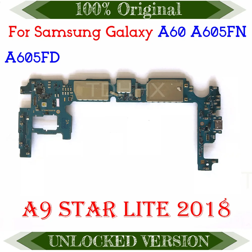 Оригинальная разблокированная материнская плата для Samsung Galaxy A9 Star Lite A605FN A605FD с