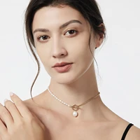 pearl link chain choker necklace gold color ot buckle women pendant necklace on the neck fashion jewelry 2021 femme collar