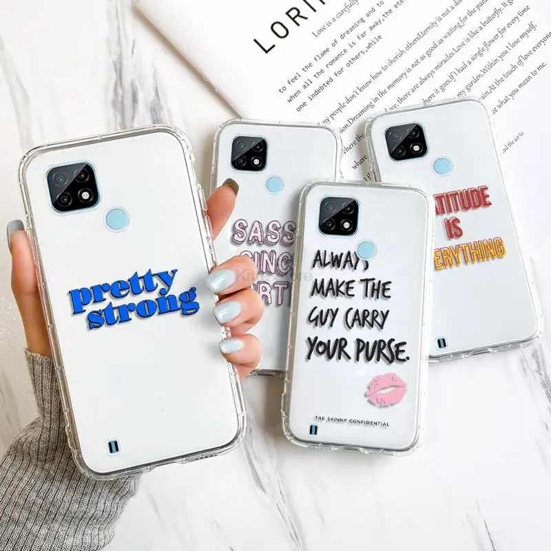 

INS Painted Ttransparent Silicone Phone Case For OPPO A94 A93 A54 A53 A52 A15S A37 A16 A74 A9 A8 A7 Cover Letter Bumper Fundas