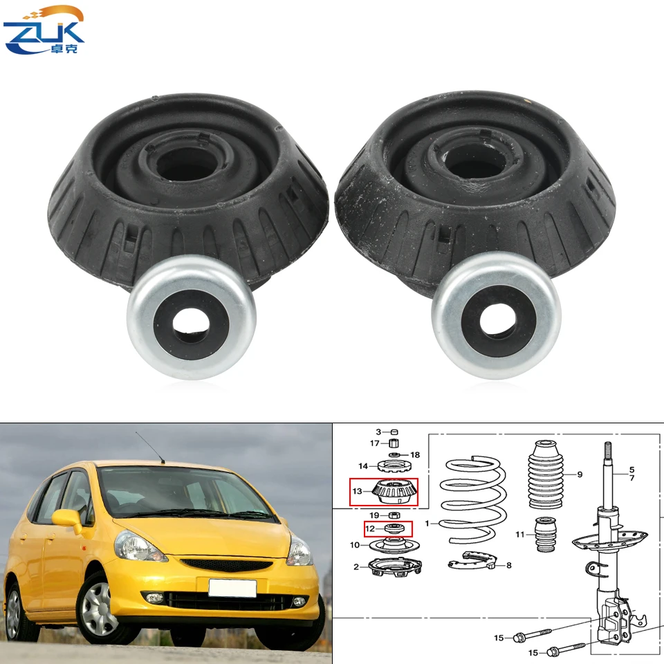 ZUK 4PCS Front Friction Bearing & Strut Mounting For HONDA FIT JAZZ GD1 GD3 GE6 GE8 2005-2014 FIT SALOON CITY GD6 GD8 2003-2007