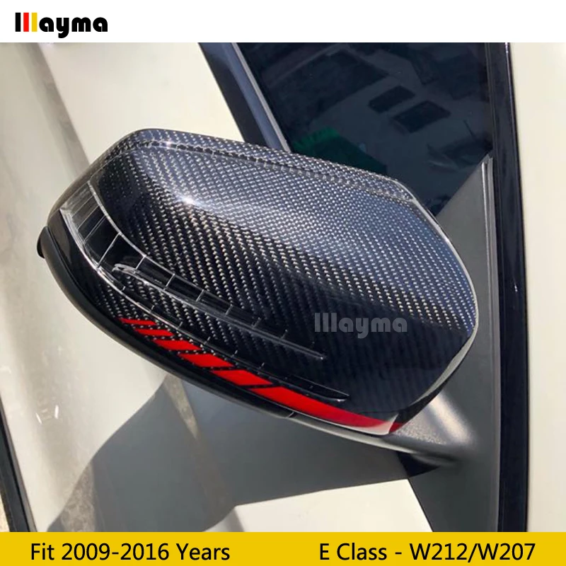 W212 Для AMG красная линия стиль углеродное волокно заменить Зеркало Обложка для Benz E
