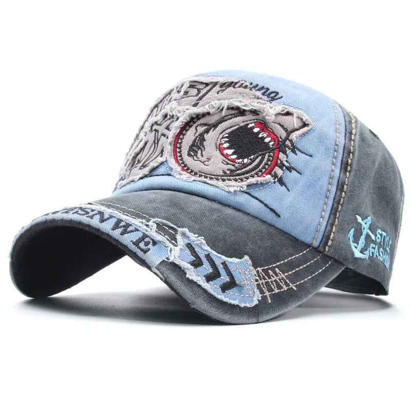 shark embroidery cotton Casquette Baseball Cap Adjustable Snapback Hats for men and women