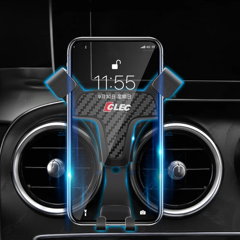 

For Mercedes-Benz C-Class W205 GLC 2019 2020 Car Accessories Bracket Mobile Phone Holder Air Vent Mount Stand 1 Set