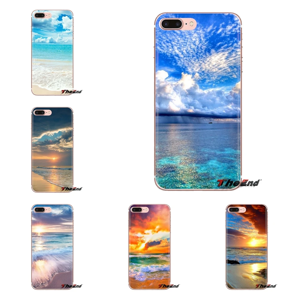 Силиконовый мешок чехол Clear море голубое небо песчаный пляж Закат для Huawei NOVA 2 3 2i 3i