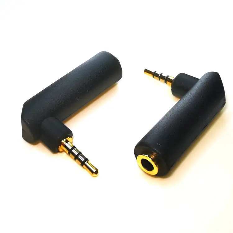 

10PCS 4Poles Stereo 2.5mm Male Plug to 3 Pin 3.5mm Female Jack Right Angle Connector Gold Plated 2.5 to 3.5mm 90 Degree Adapter