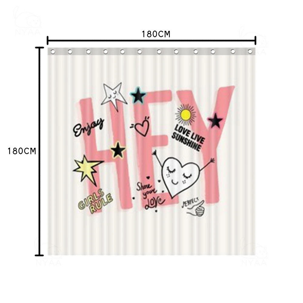 Водонепроницаемая занавеска для душа и унитаза с принтом в виде сердца | Дом сад