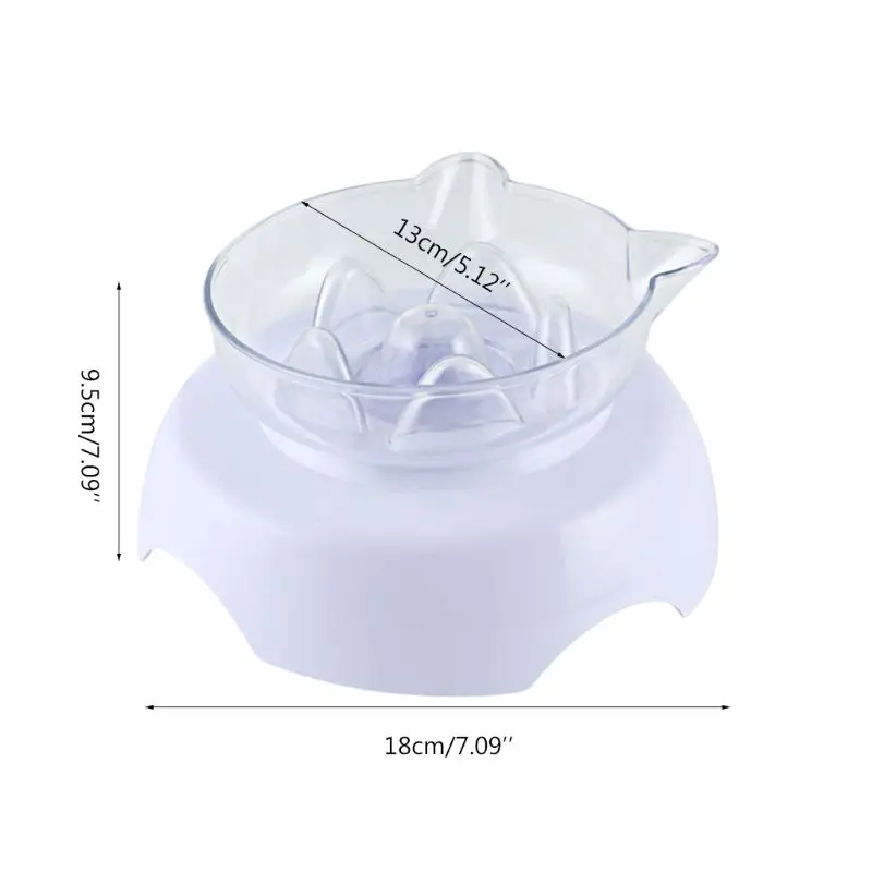 

Cat Dog Bowl Pet Food Water Bowl Raised Elevated 15 Degree Tilt Neck Guard Stand Slow Feeder
