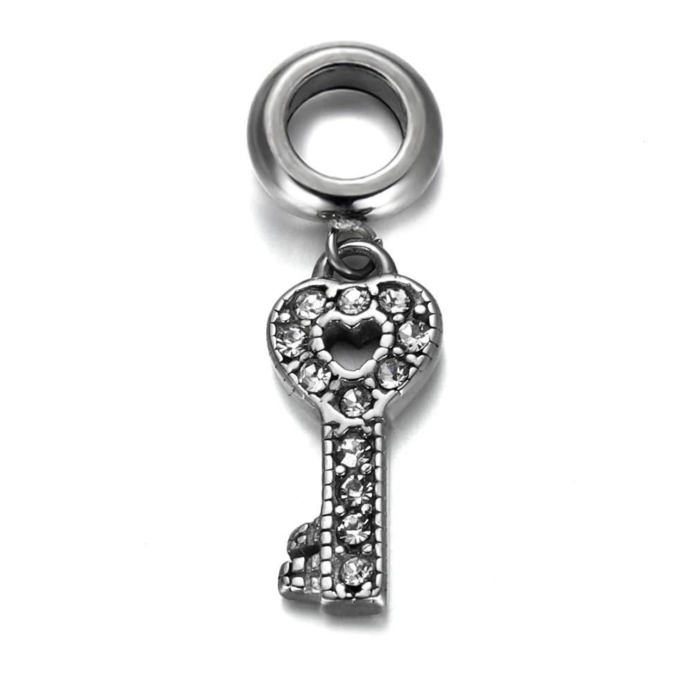 Нержавеющая сталь прокладка залог бисера бреллоки для ключей 5 мм отверстие