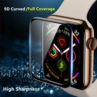 soft glass for apple watch 5 4 3 se 6 iwatch 42mm 38mm 9d hd tempered film for apple watch screen protector 44mm 40mm