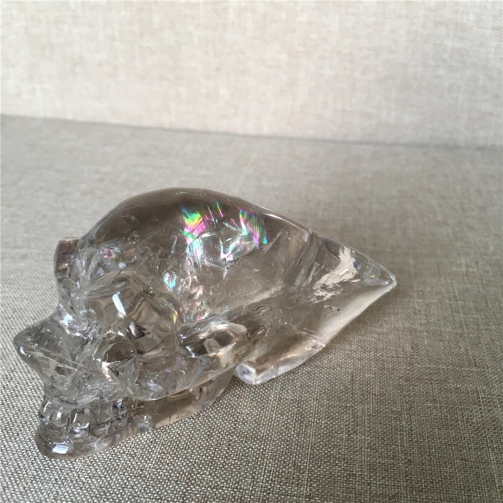 Natural Cranium Rainbow  Quartz Crystal Stones Wedding Home Decoration Chakras Treatment Halloween DIY Gift Reiki Skulls